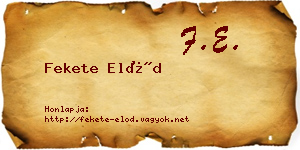 Fekete Előd névjegykártya