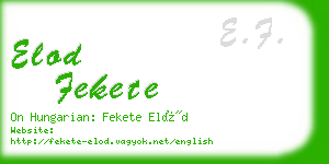 elod fekete business card